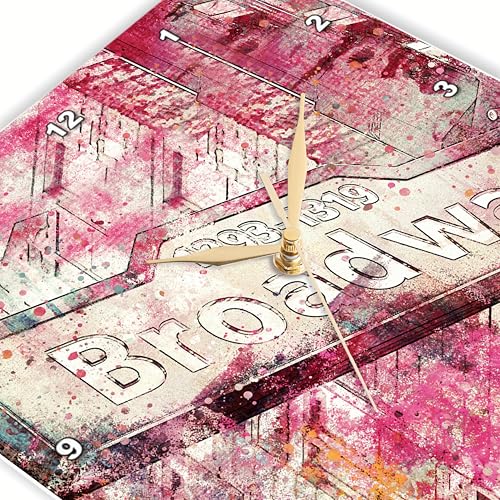 Reloj de pared analógico cuadrado 13x13 in aluminio rosa miniatura 3