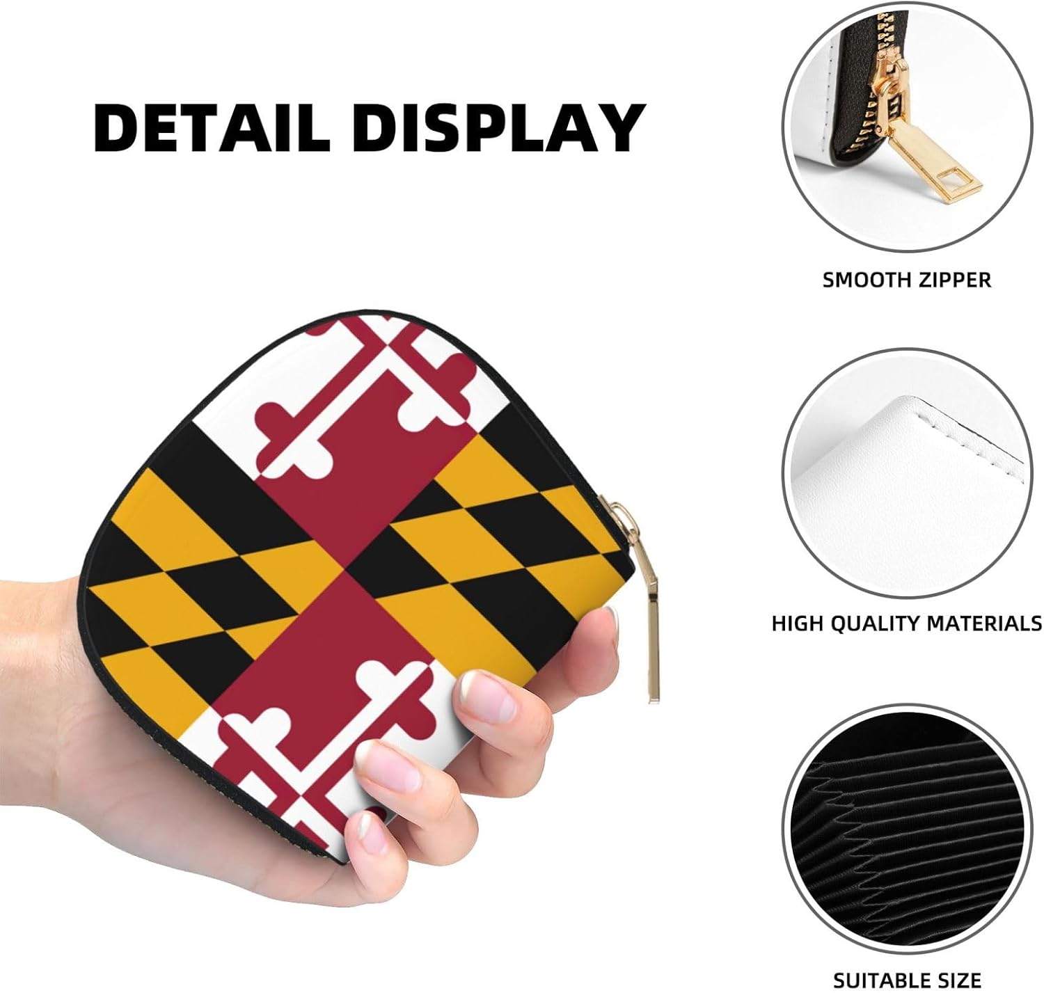 Maryland State Flag print Wallet Credit Cards Holder Business Card Case for Men Women Compact Size for Adults