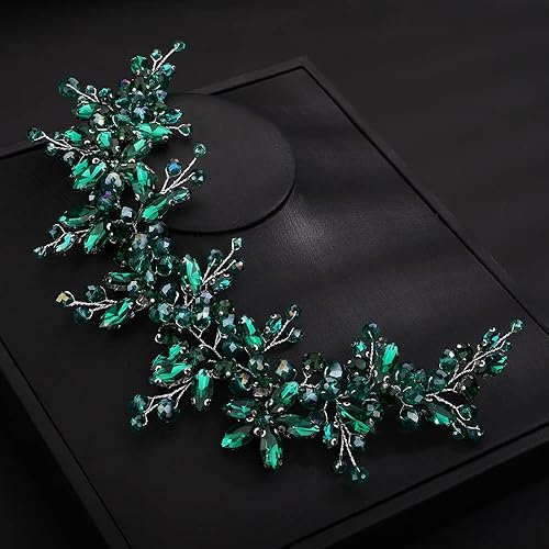 Miniatura 2 de Teyglen Diadema de cristal para boda, diadema de diamantes de imitación de flores para novias, tocados hechos a mano, accesorios de boda para