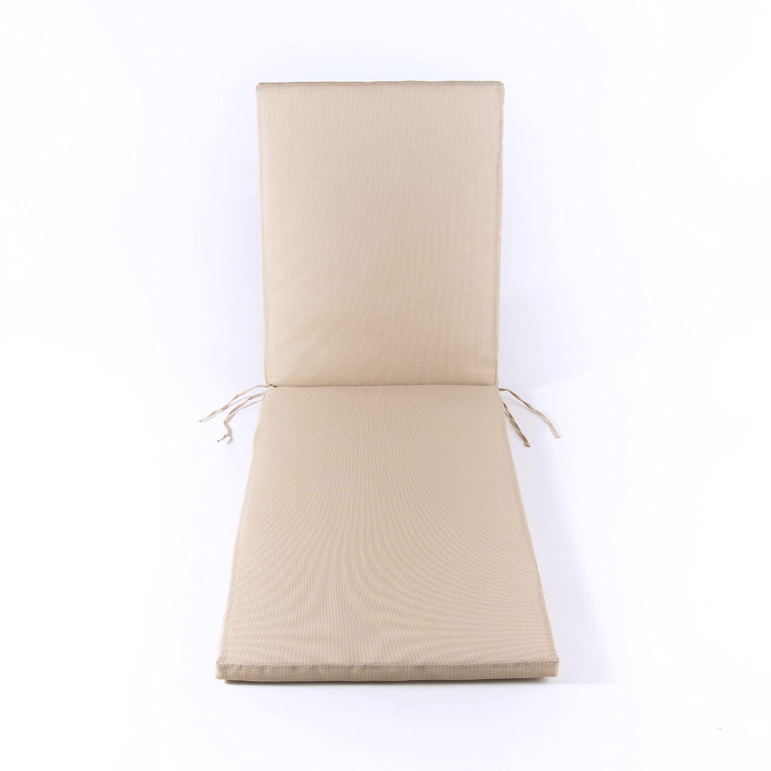 Pack 4 Cojines textilene para Tumbona de Piscina Color Arena, Medidas 196x60x5 cm, Tela Antimanchas, Desenfundable, Funda de cojín con Relleno para Tumbona de jardín, Cojín Hamaca de Piscina