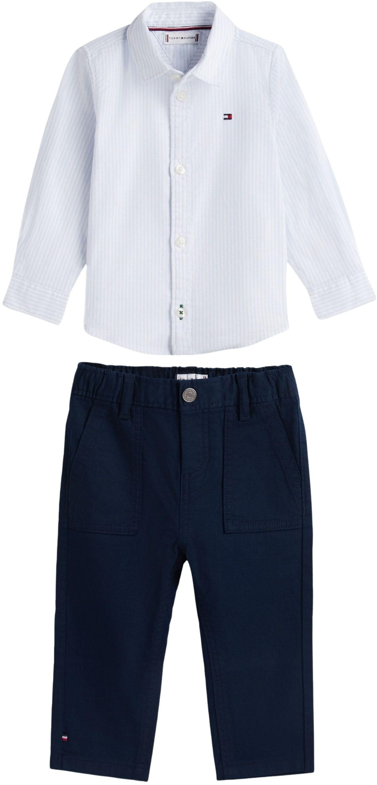 Tommy Hilfiger Baby Boys Ithaca Shirt and Trouser Gift Set, Navy, Size 18-24 Months