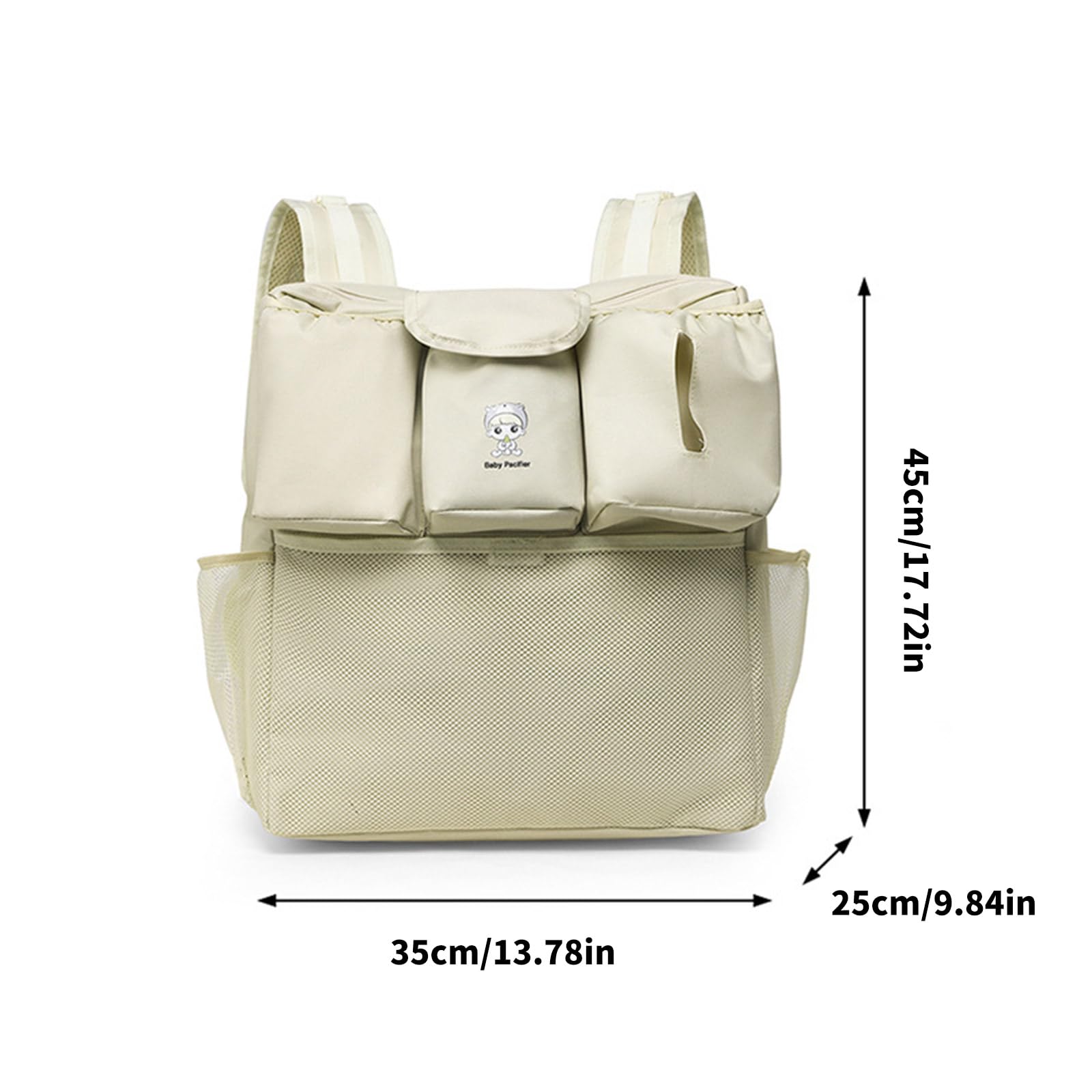 Borsa ergonomica da appendere al passeggino, per pannolini, salviette umidificate, bottiglie, in pratico tessuto impermeabile