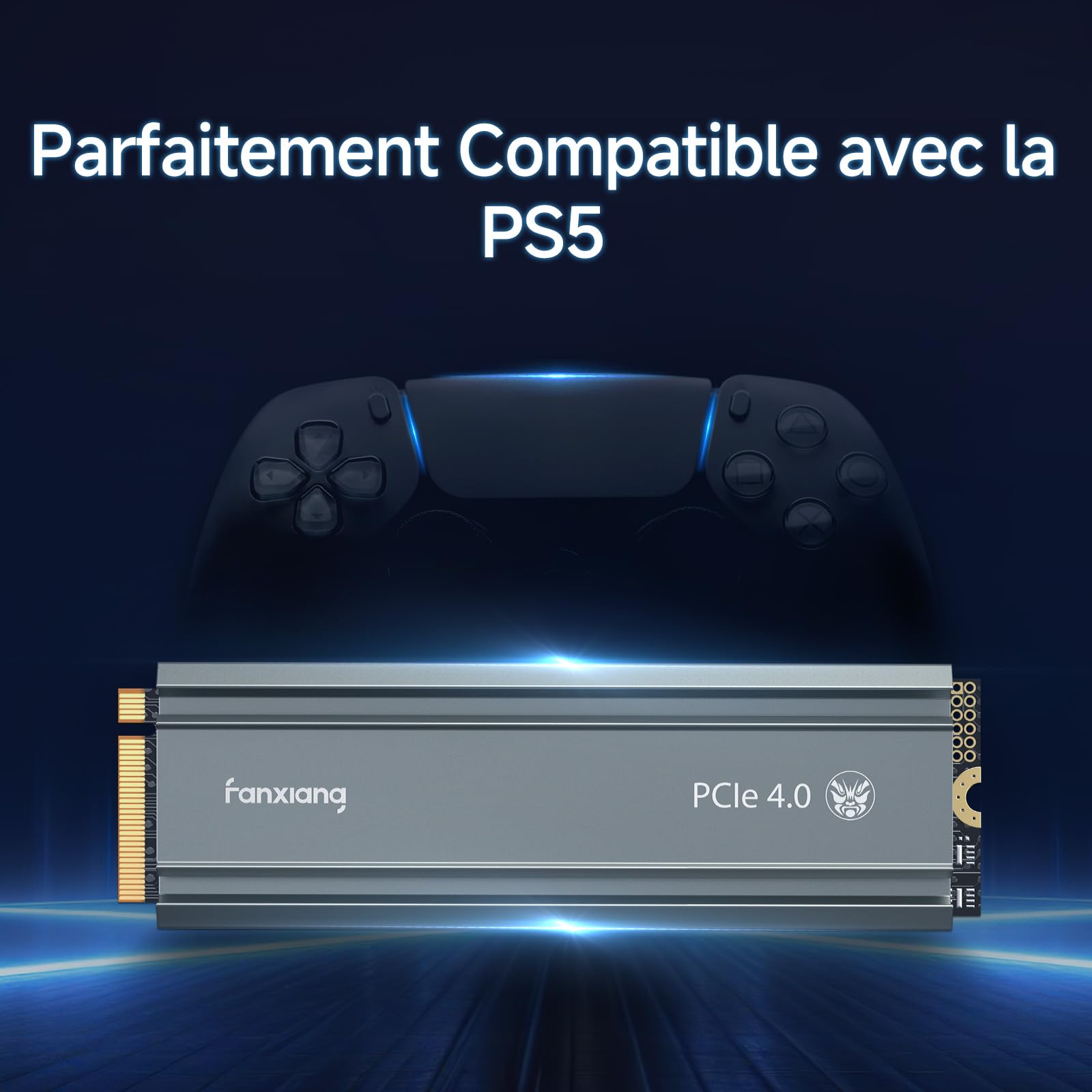 fanxiang S660 SSD 4To PCIe 4.0 NVMe SSD M.2 2280 Disque SSD Interne avec Dissipateur Thermique, Jusqu'à 5000 Mo/s, Cache SLC Dynamique, Parfaitement Compatible avec PS5