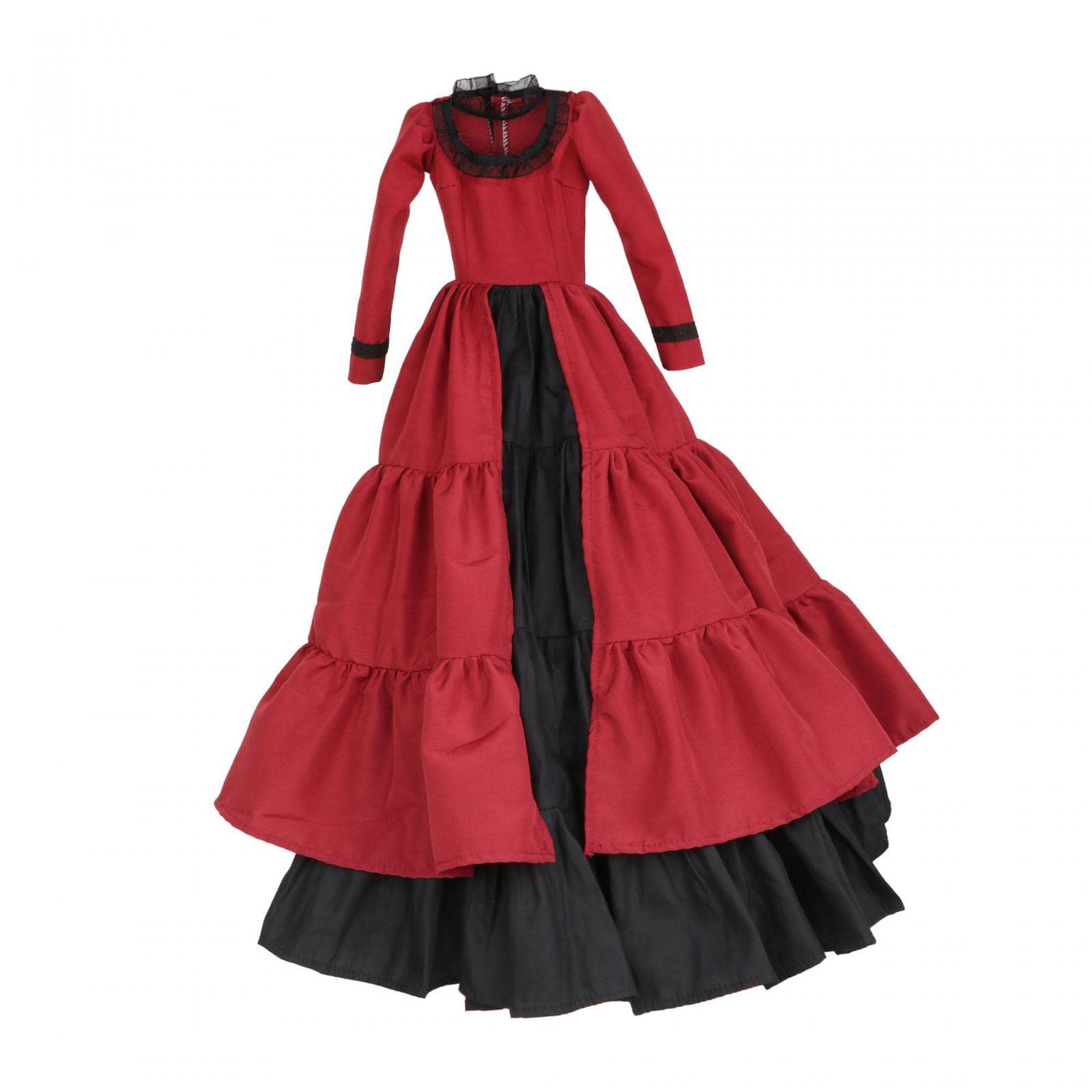 Colcolo Puppenkleid BJD Doll Kleid Weicher Stoff Handgefertigt Mode Kleider für Kinder Mädchen Fantasievolles Spiel Geschenk, Dunkelrot
