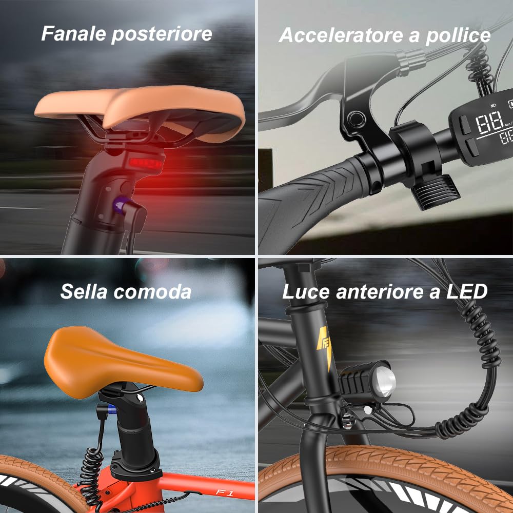 Fafrees F1 Bicicletta elettrica, 700C*38C Bici elettrica da strada, Motore 250W, Battteria 36V 10Ah, Bicicletta elettrica urbana Unisex Adulto, Potenza assistita: 40-60KM
