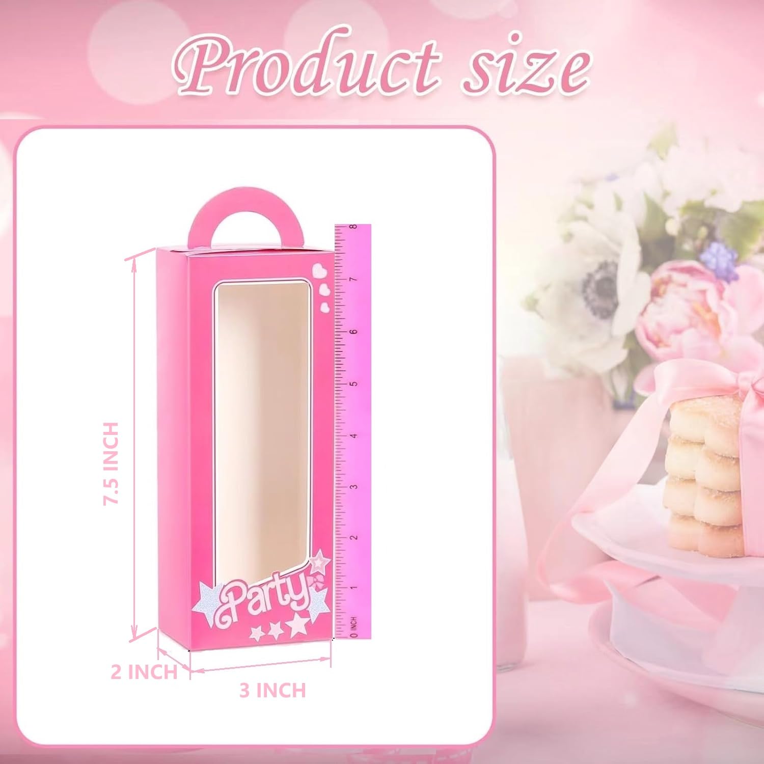 LSKZJR 18 Pack Party Boxes Pink Candy Boxes Gift Bags Party Favor Bags Goodie Bags Treat Bags Pink Doll Favor Box for Birthday