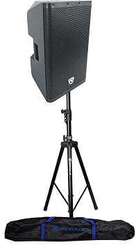 Rockville Bundle DX12 12" Class D 2000w PRO Powered Active DJ PA Speaker 500w RMS! Loud DJ PA Tripod Speaker Stand + Bag Hydraulic Auto Lift & Rolling RVSS4AB 2 Items