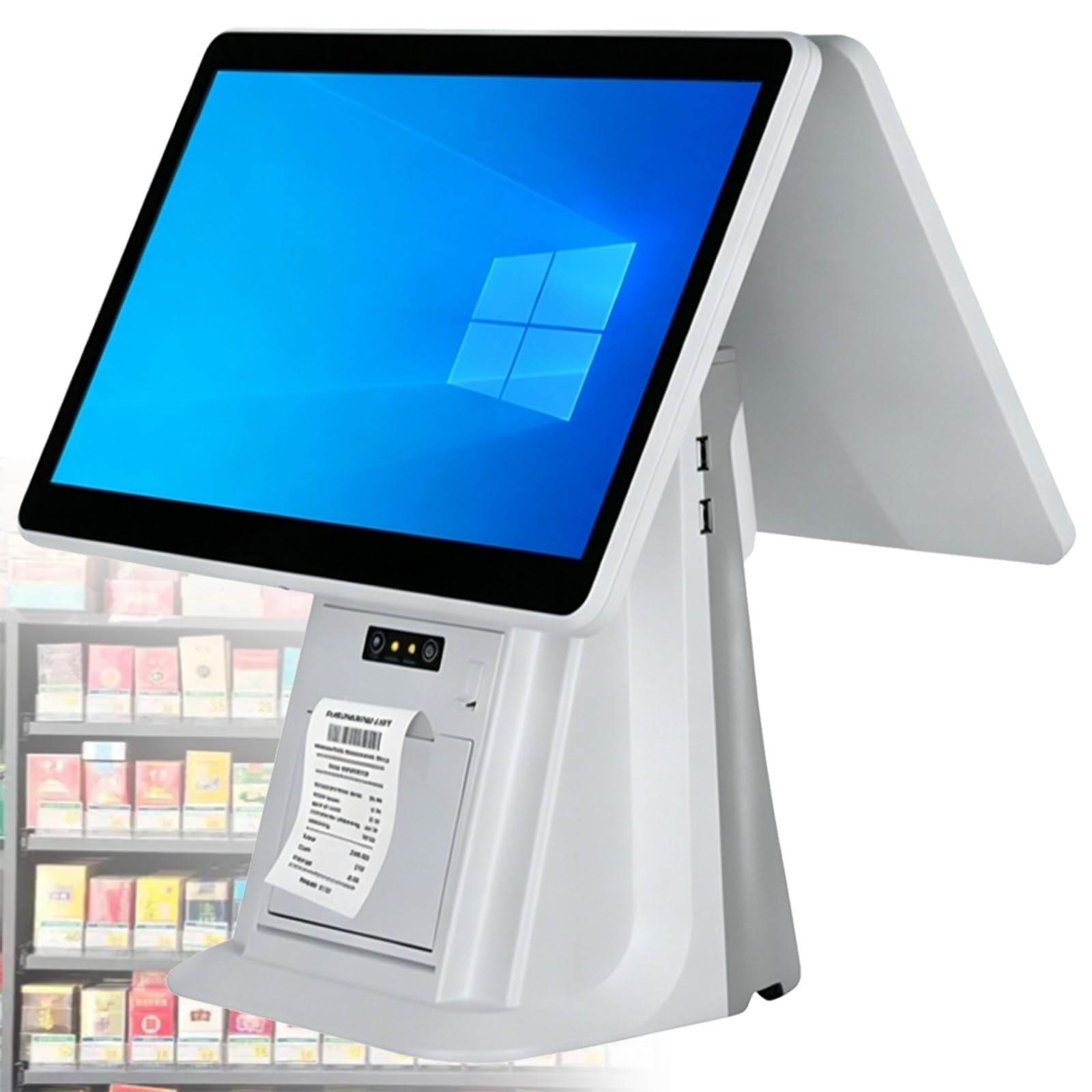 Tsampa Caja registradora Inteligente Todo en uno con Pantalla táctil de 15,6 Pulgadas, 8 GB de RAM, 128 GB de SSD, ángulo Ajustable, para Comercio minorista, restauración