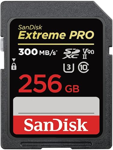SanDisk Extreme PRO SDSDXDK-256G-GHJIN SD Card, 256 GB, SDXC Class 10, UHS-II V90, Read Up to 300 MBs, New Package