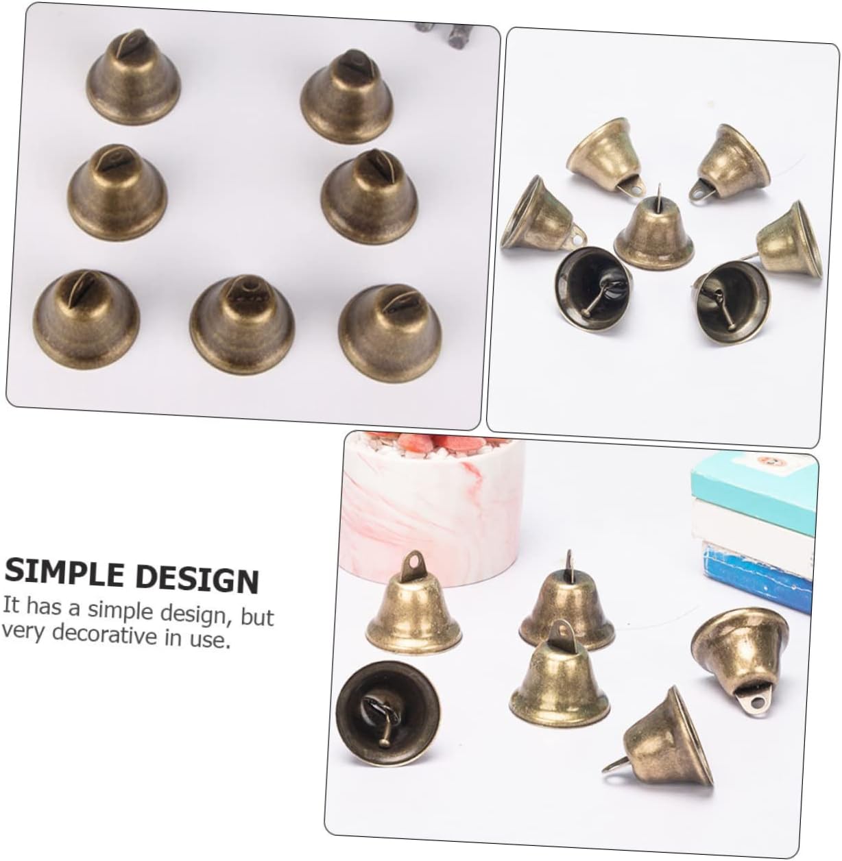 25pcs Vintage Small Craft Bells for Wind Chimes Bell Supplies for Christmas Weddings Engagements Jingle for