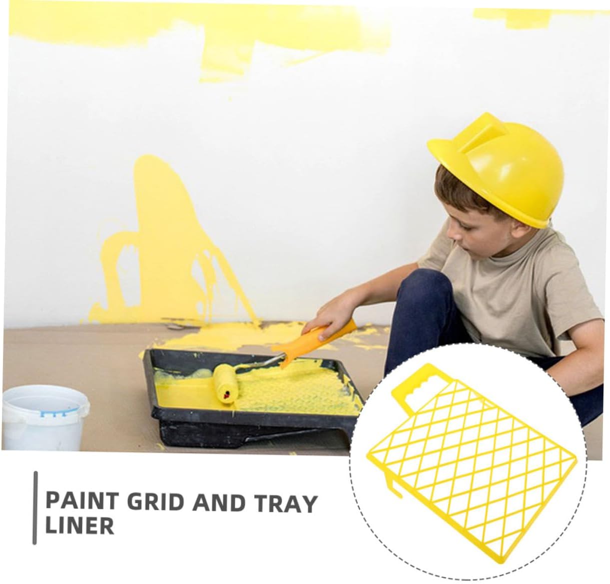 VILLCASE 2pcs Plastic Paint Tray Grid Efficient Mesh Design for Smooth Application for House Painting and Projects