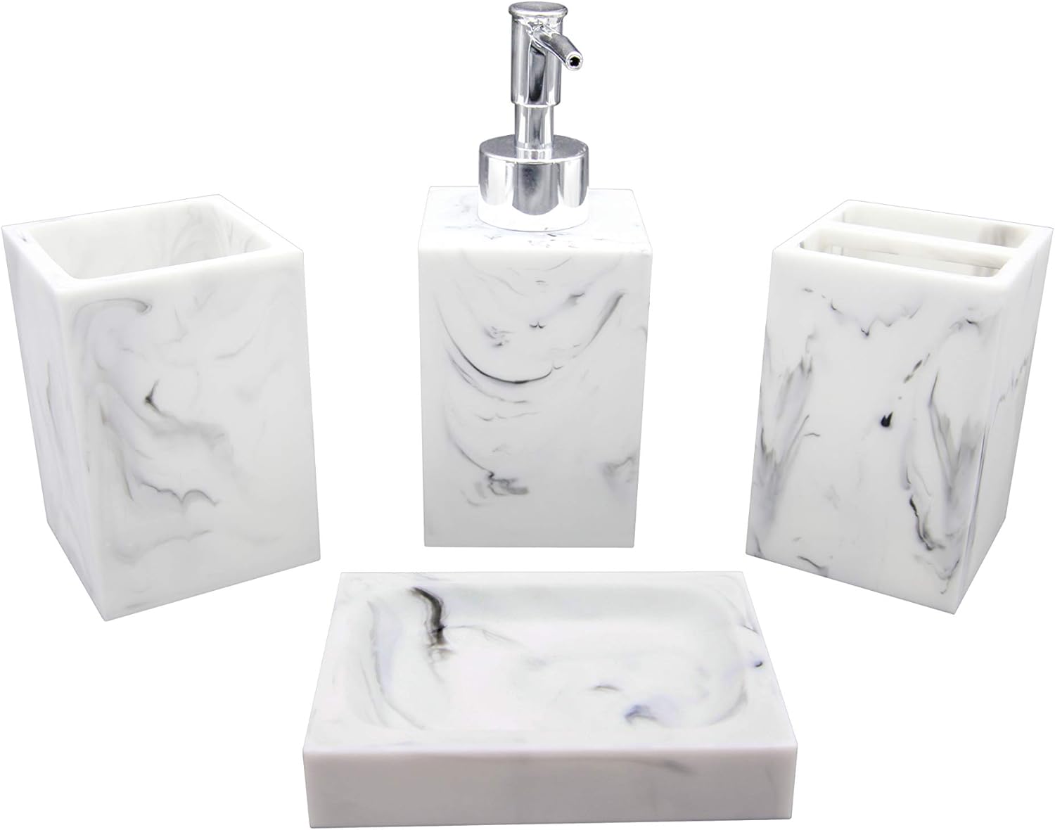 Marina Decoration Luxury Modern Décor 4 Piece Bath Accessories Set Ensemble Included