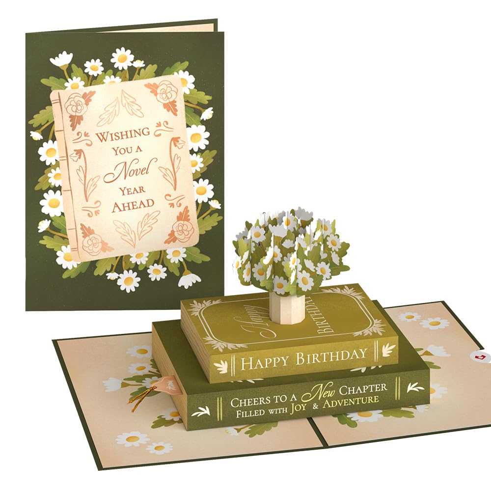 Lovepop Birthday Pop-Up Card for Her and Him - 3D Greeting Cards for Boys, Girls, Men, Women - Cheers to A New Chapter - 5" x 7 Card - Blank Notecard