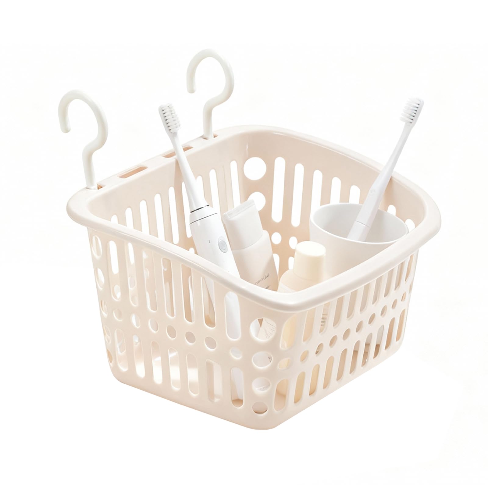 Culnflun Hanging Shower Caddy Plastic Multifunctional Bathroom Organizing Portable Shower Organizer with Hook Draining Holes for Bathroom Kitchen