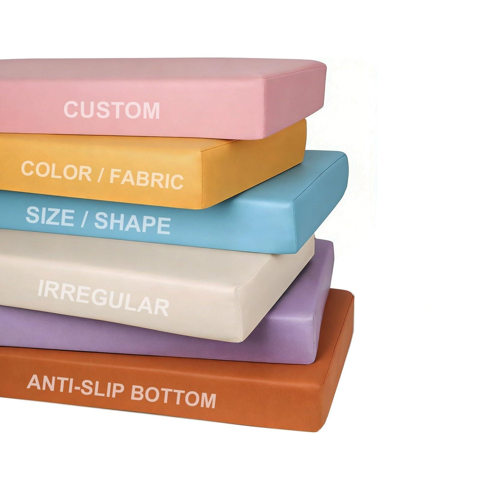 Custom Bench Cushion, Window Seat Cushion, High Resilience Foam Replacement Cushions for Indoor Outdoor Furniture, Living Room, Kitchen, Patio, Garden, Bench Seat Cushion(Technical Fabrics,Thick 8cm)