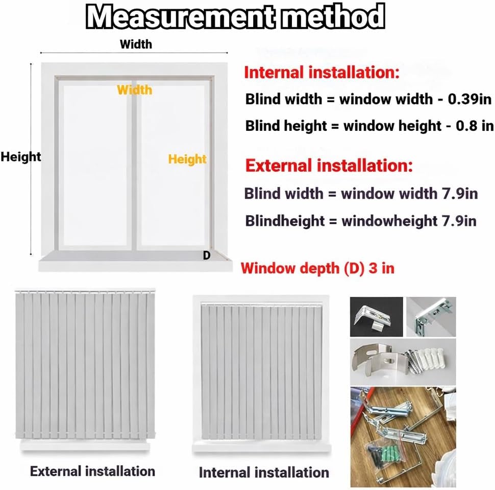 Vertical Blinds Gray Blackout Window Blind for Sliding Glass Doors 59" 63" 68" 71" 78" 83" 88" 92" 98" 102" Light Filtering Fabric Cordless Privacy Room Divider & Patio Blindns(78" W x 84" H)