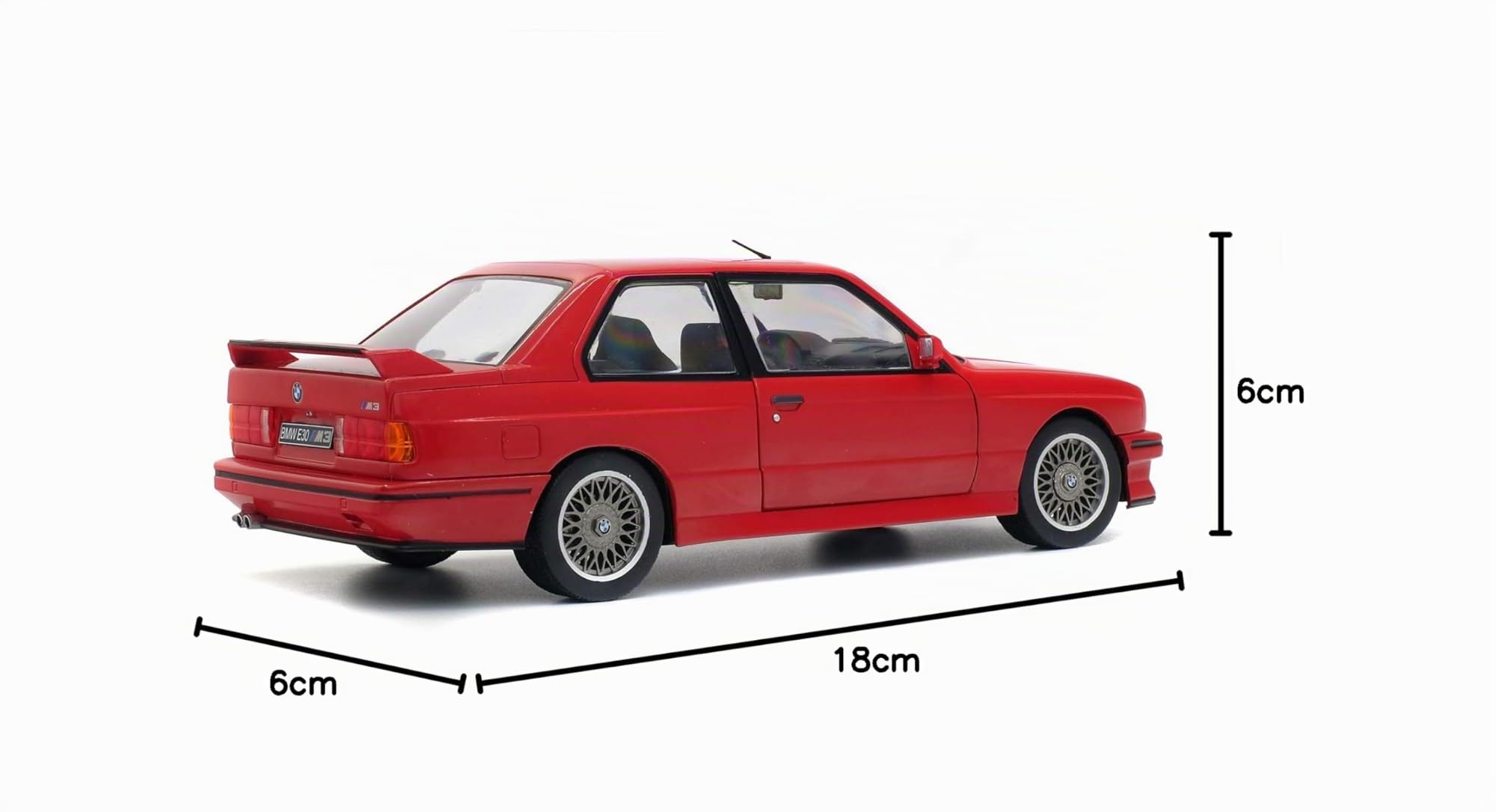 Solido – BMW M3 E30-1990 Coche en Miniatura de colección, 1801502, Rojo, unisex adulto.