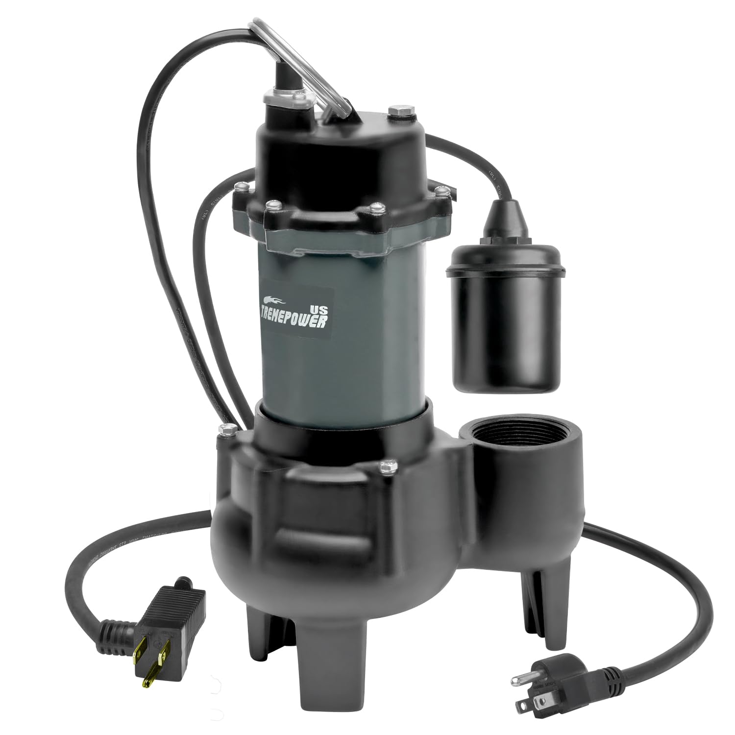 XtremepowerUS 1/2HP Submersible Sump Sewage Pump, Larger-Flow 4,860 GPH Cast Iron w/Tethered Float Switch, 10 ft. Cord Water Drain