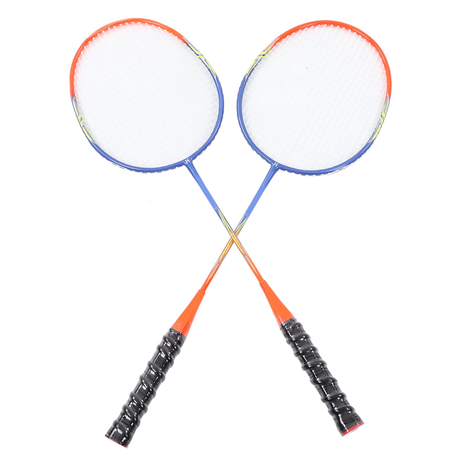 Set di Racchette da Badminton, 2 Racchette in Ferrolega Leggera in un Unico Pezzo per Principianti e Professionisti, Arancione, Portatile 26,0 Pollici