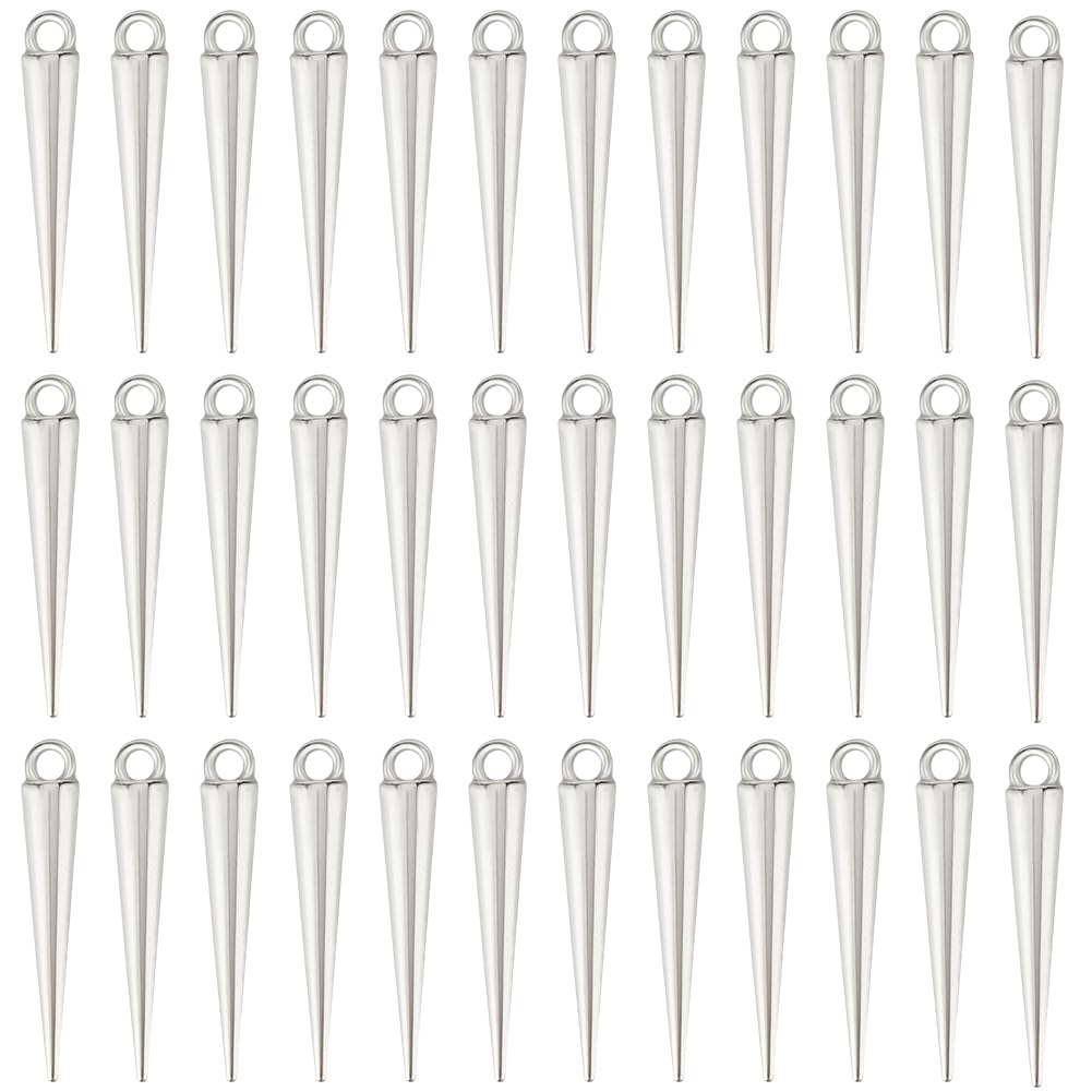 SUNNYCLUE 120Pcs Punk Style Spike Charms Alloy White Bullet Small Charm Bulk for DIY Jewellery Making Charms Women Adult Accessories