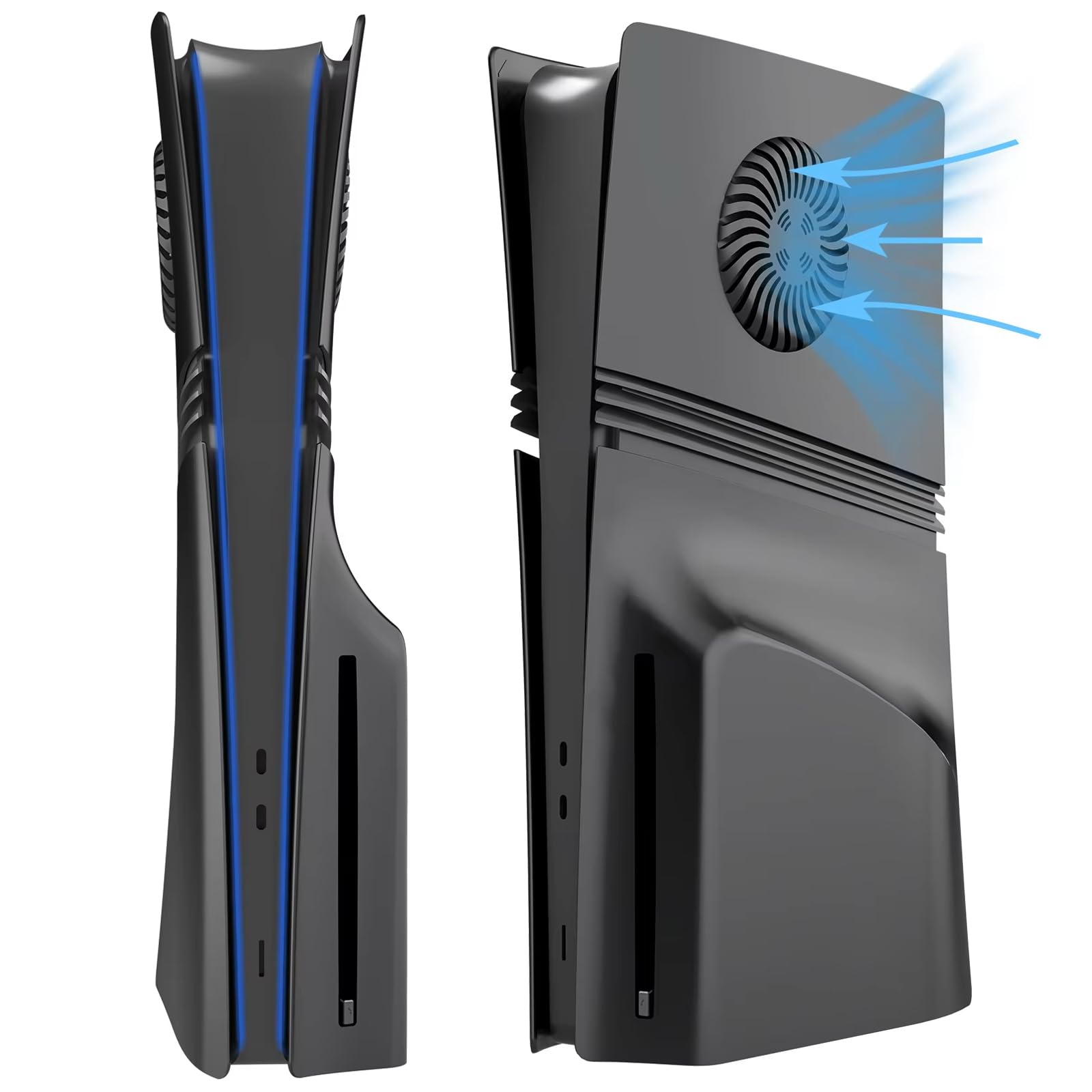 Placas frontales para consola PS5 Pro, cubiertas de placas frontales de repuesto con ventilación de refrigeración y filtro de polvo, placa de panel lateral antiarañazos a prueba de polvo, placas PS5