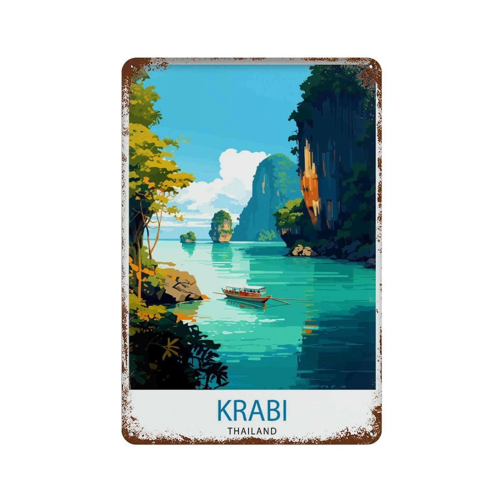 xiaoxiaoshen Krabi Thailand Travel_4 Wall Decor Art Metal Tin Poster Modern Home Decor Art Home Bar Shop Decorations Vintage Sign 30x20cm
