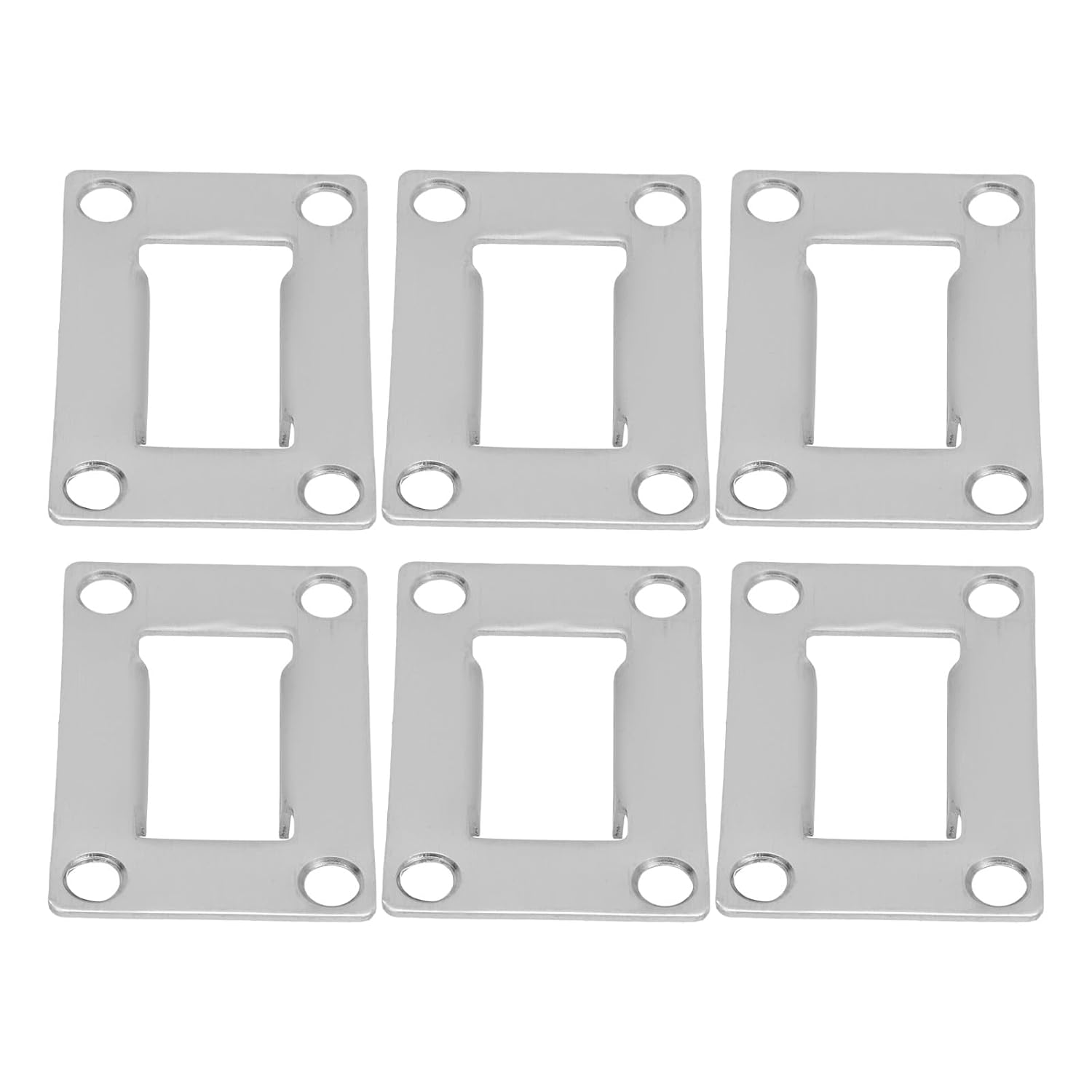 VALICLUD 6pcs Stainless Steel Door Strike Plates 15mm Small Front Door Reinforcement Kit with Adjustable Square Head Latch Guide Plates