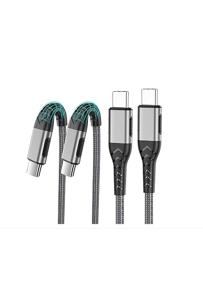 120W Type-C Şarj Kablosu, 2 Metre, Xiaomi Mi 10/10 Lite/10 Ultra Uyumlu, Gri AZD240BEMR180