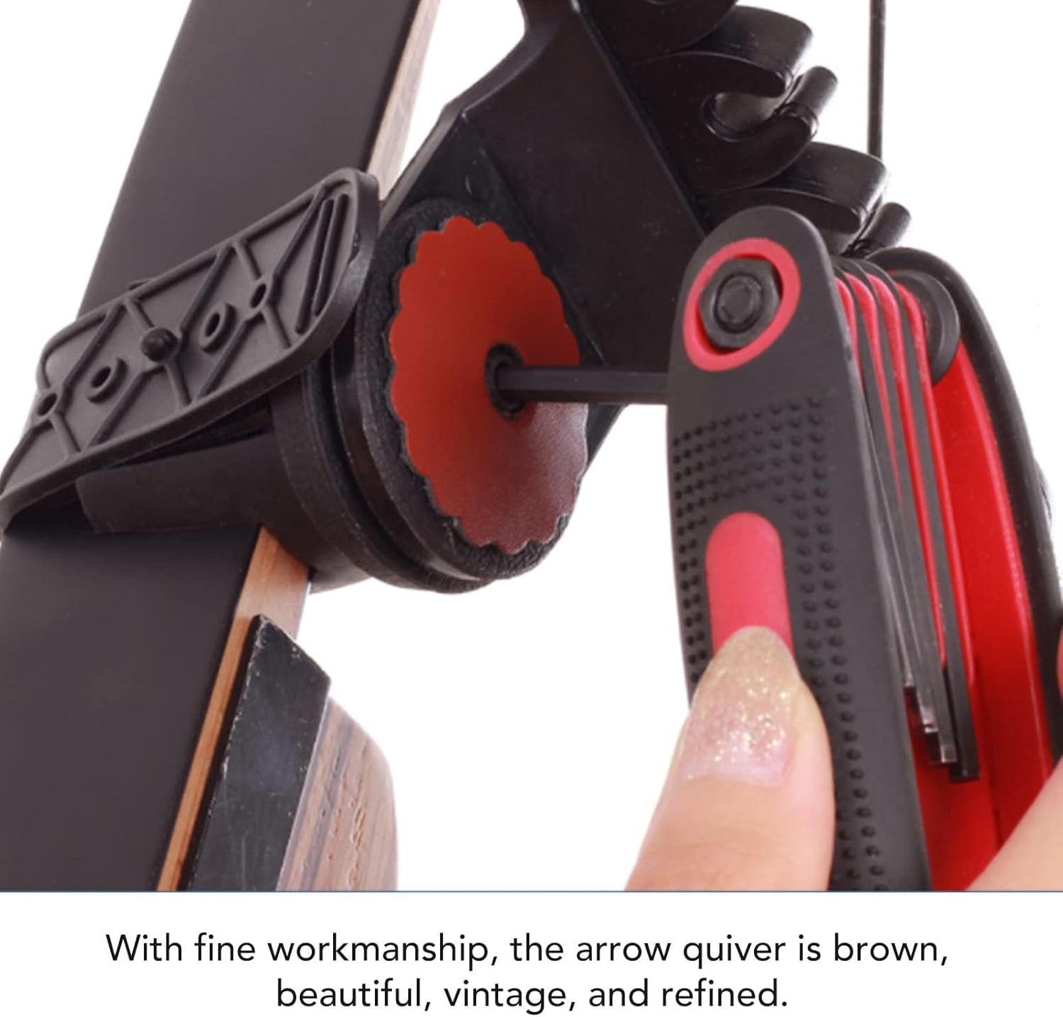 Archery Arrow Quiver - Lightweight Traditional Leather Arrow Quiver,Quick Removal Quiver Compound Bow Accessories,Pocket Hanged Arrow Holder for Target Shooting Hunting,Adjustable Bow Quiver