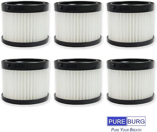 Miniatura 5 de PUREBURG 49-90-1951 49-90-0160 Filtro seco de repuesto compatible con aspiradora compacta Milwaukee M18 0882-20, paquete de 6 unidades HEPA para