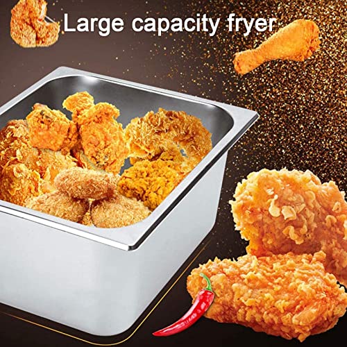 Kommerzielle Gas-Fritteuse mit Korb und Deckel, 8 l Edelstahl-Desktop-Fritteuse, Fritteuse für Hähnchen-Hausküchen-Restaurants – Bild 3