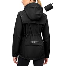 Women's Lightweight Packable Cycling Jacket, Waterproof Windbreaker for Running &amp; Biking
