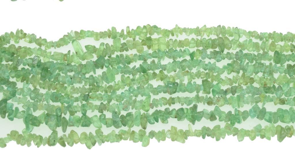 ShreeCrystalsBeads Natural Green Apatite Gemstone Chips Beads for Jewelry Making Free Form Shape, Green Apatite Chips, 25 Strands Each of 34" Length