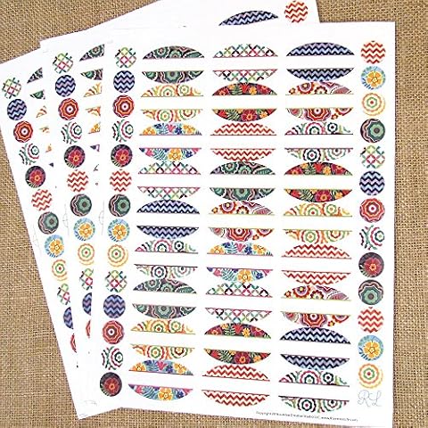 81 Kaleidoscope Oval Poly Waterproof Essential Oil Bottle Labels Plus 81 Round Cap Stickers by Rivertree Life Cover