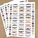 81 Kaleidoscope Oval Poly Waterproof Essential Oil Bottle Labels Plus 81 Round Cap Stickers by Rivertree Life