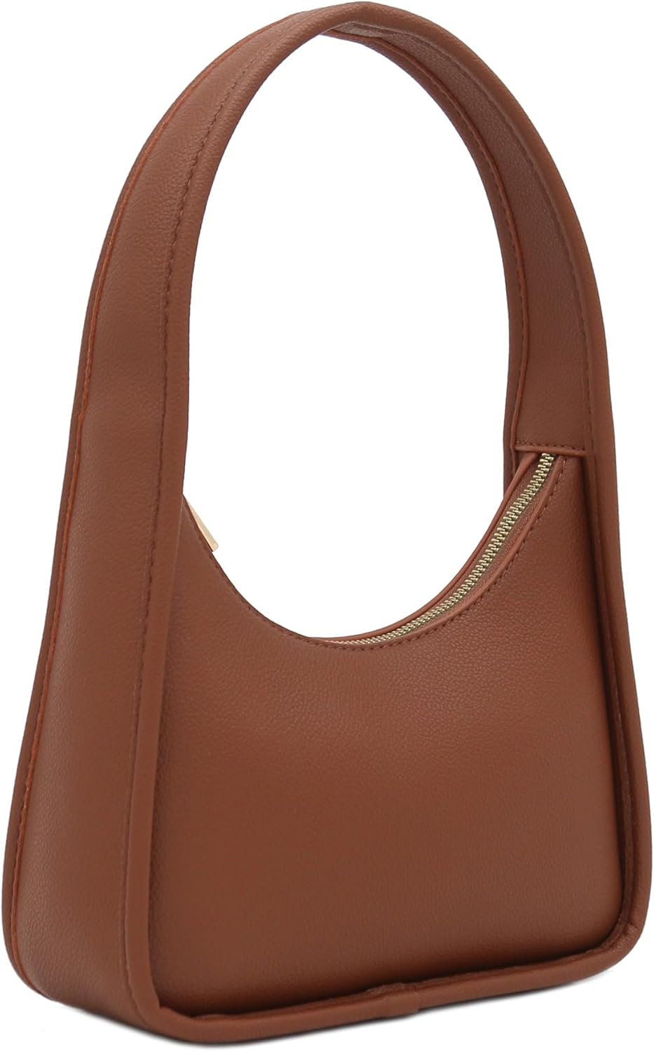 FashionPuzzle Small Minimalist Shoulder Bag for Women, Faux Leather Underarm Purse, Chic Top Handle Handbag for Everyday