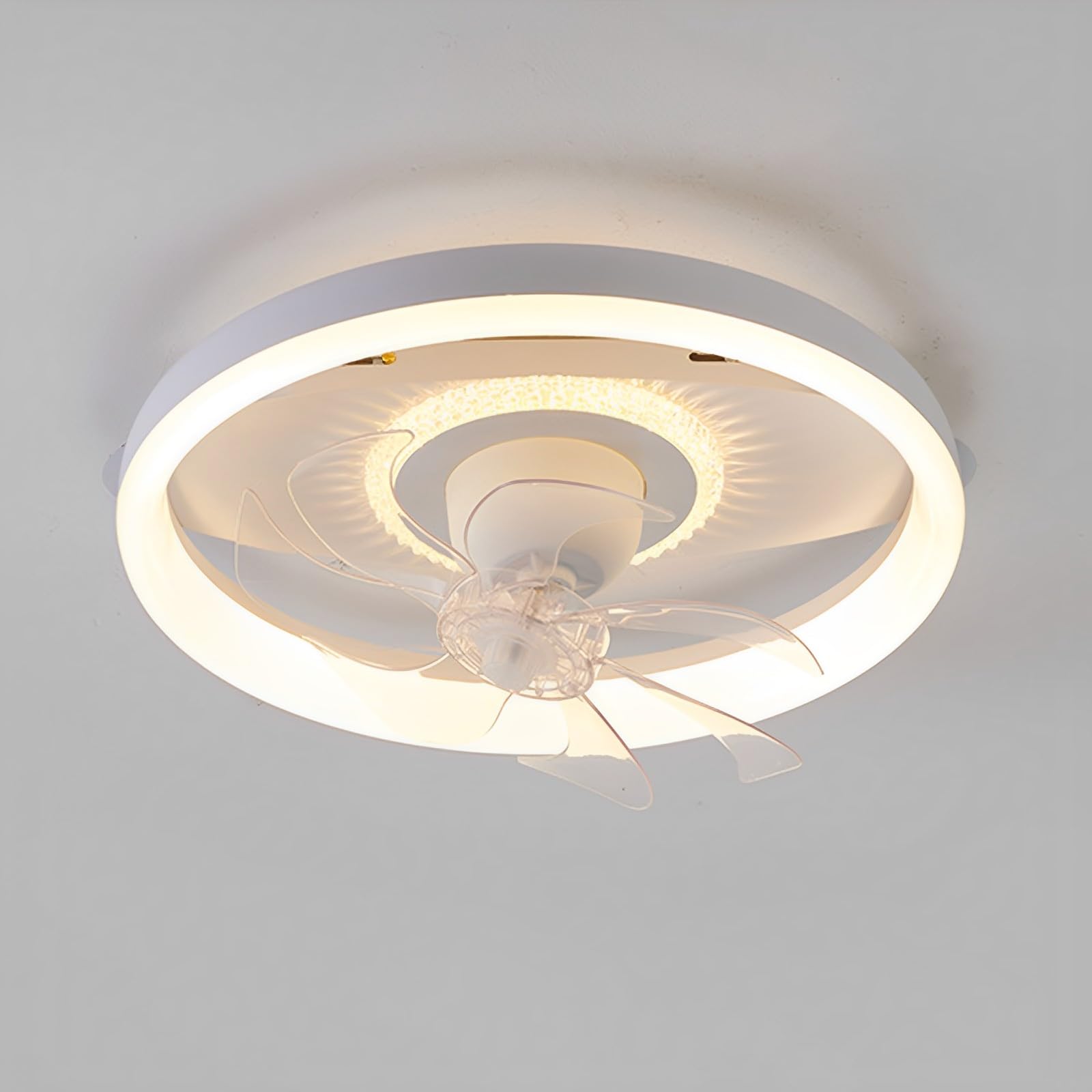 SXDMOUBK Kids Mute Ceiling Fans with Lights Remote Dimmable LED Light 6 Speeds Timing Fan Bedroom Dining Room Lighting