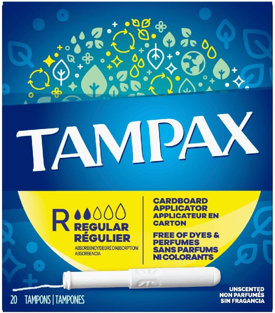Tampax Regular Tampons with Cardboard Applicator, 150g