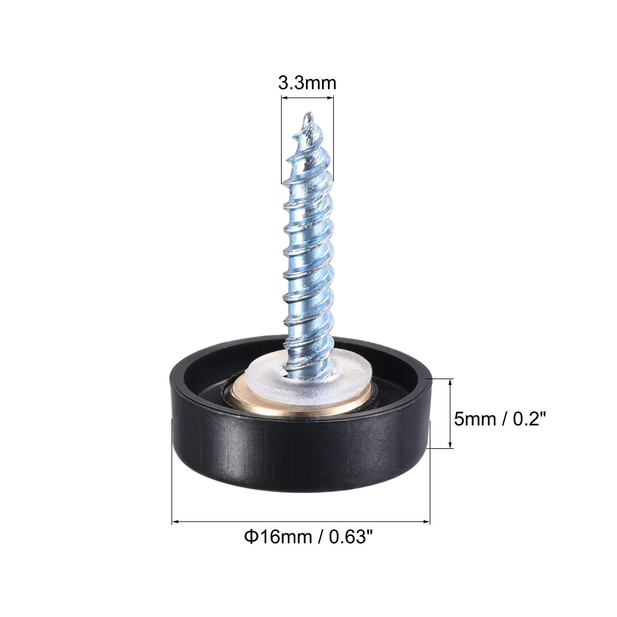TOP-VIGOR 12Pcs Mirror Screws, 16mm Stainless Steel Mirror Screws Cap Nail with Washers - Image 2