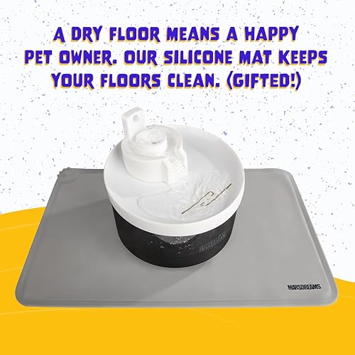 Miniatura 6 de Fuente de agua para perros y gatos a pilas - Silenciosa e inalámbrica con sensor de movimiento - Alfombrilla de silicona de regalo