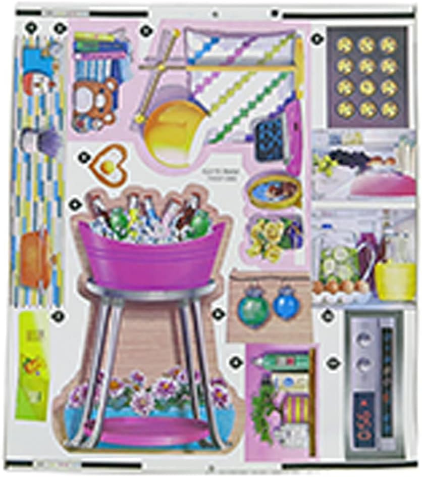Barbi Replacement Stickers for Barbie Malibu House Playset - FXG57 - Replacement Labels, Multicolor
