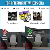 Vista 3 de Wheel Accessories Parts 20 piezas de tuercas de llanta M14x1.5, rosca de 14x1.5, tuerca de seguridad tipo bellota, 1.4" de largo, negras