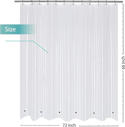 Miniatura 10 de Mrs Awesome Cortina de ducha con 3 imanes, 72 x 72 pulgadas, 4G, PEVA, ligera e impermeable, cortina de ducha de plástico para baño, salvia del