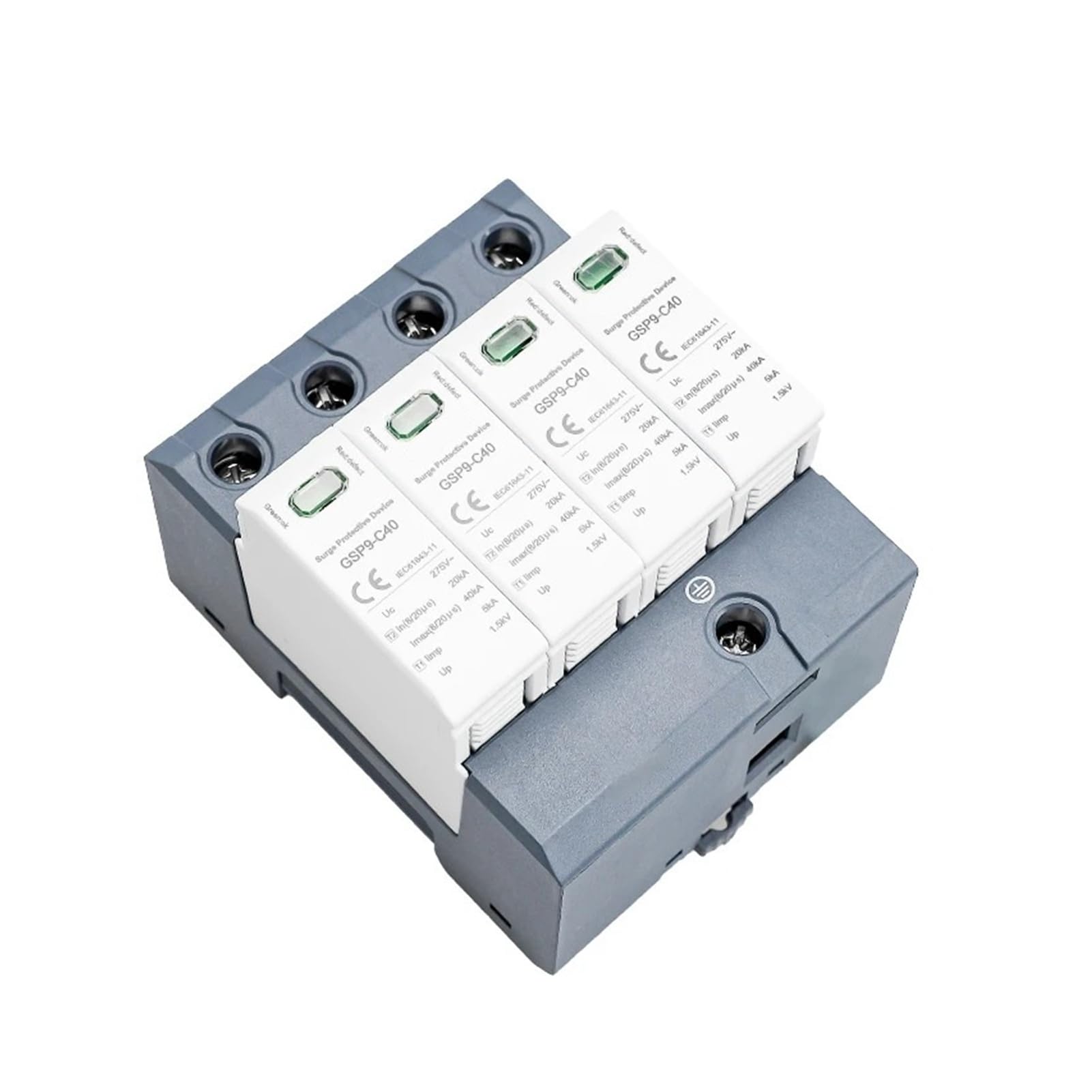 Protector contra sobretensiones doméstico GSP9 2P 4P | 1P+N Carril Din 20KA-40KA SPD AC275V SPD(4P AC275V 40KA)
