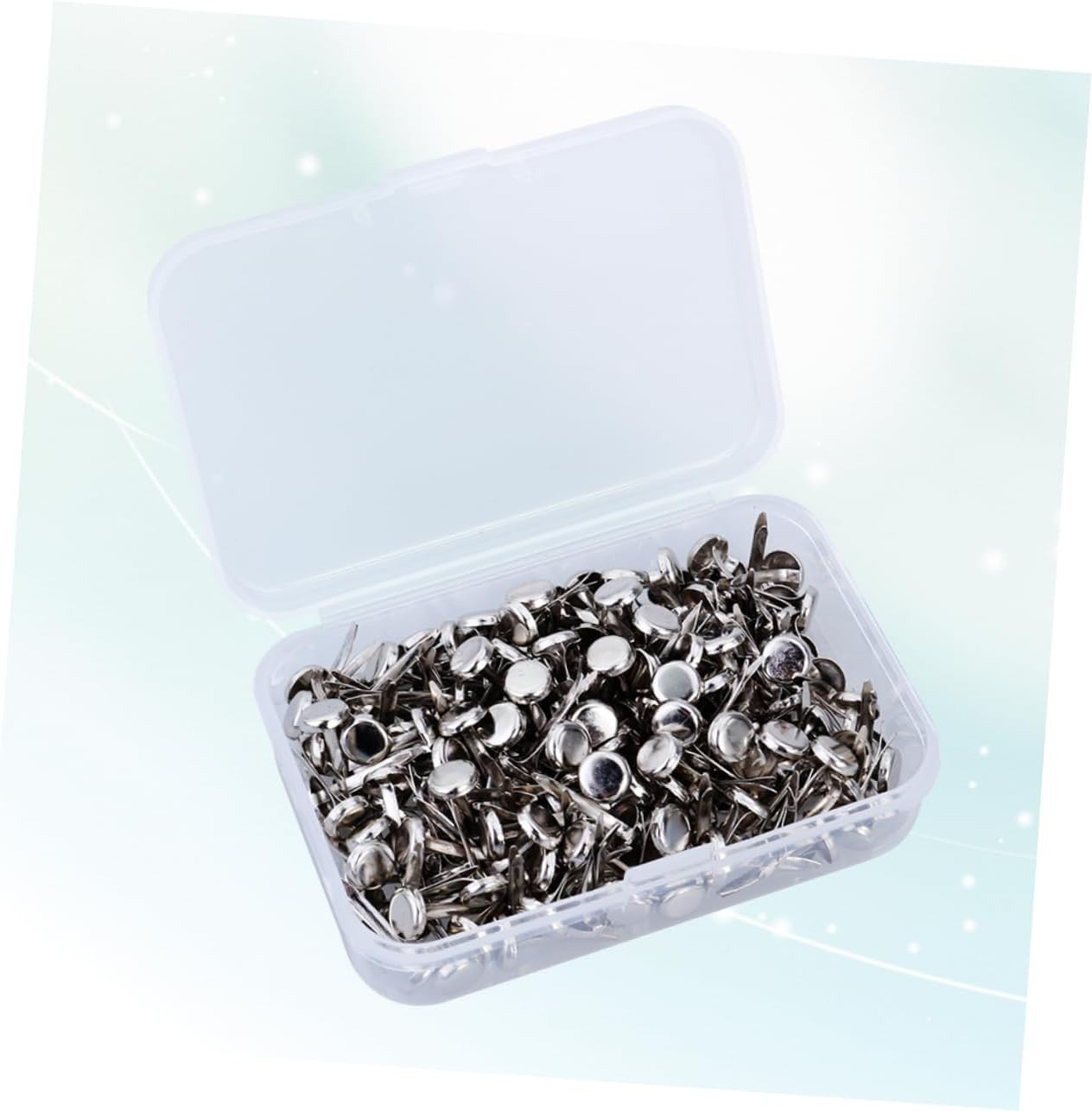MINAOLULUS 200PCS Round Silver Metal Brads Electroplated Paper Fasteners for DIY Crafts Office Use and Scrapbooking