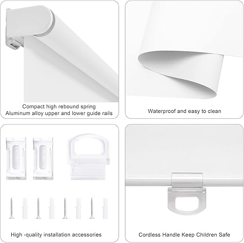 Miniatura 4 de Persianas enrollables opacas sin cordones para ventanas, persianas para oscurecer la habitación, con aislamiento térmico, fáciles de instalar, para