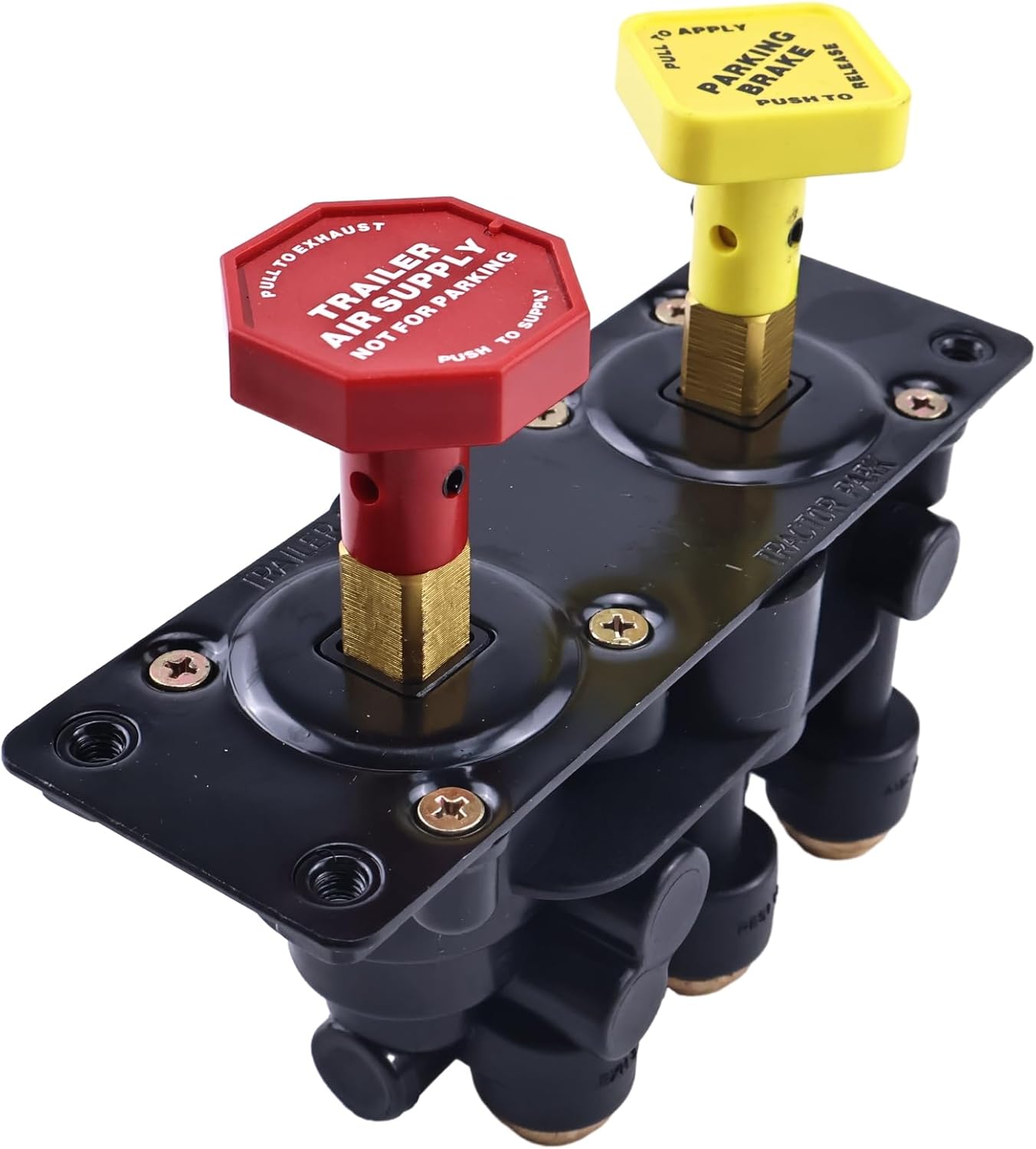 Dash Brake Control Valve Compatible with Volvo KN20607 8085430 Haldex 85112212 K021464 Bendix K021821 K021782 M6 Mounting Holes 3/8" PTC Ports