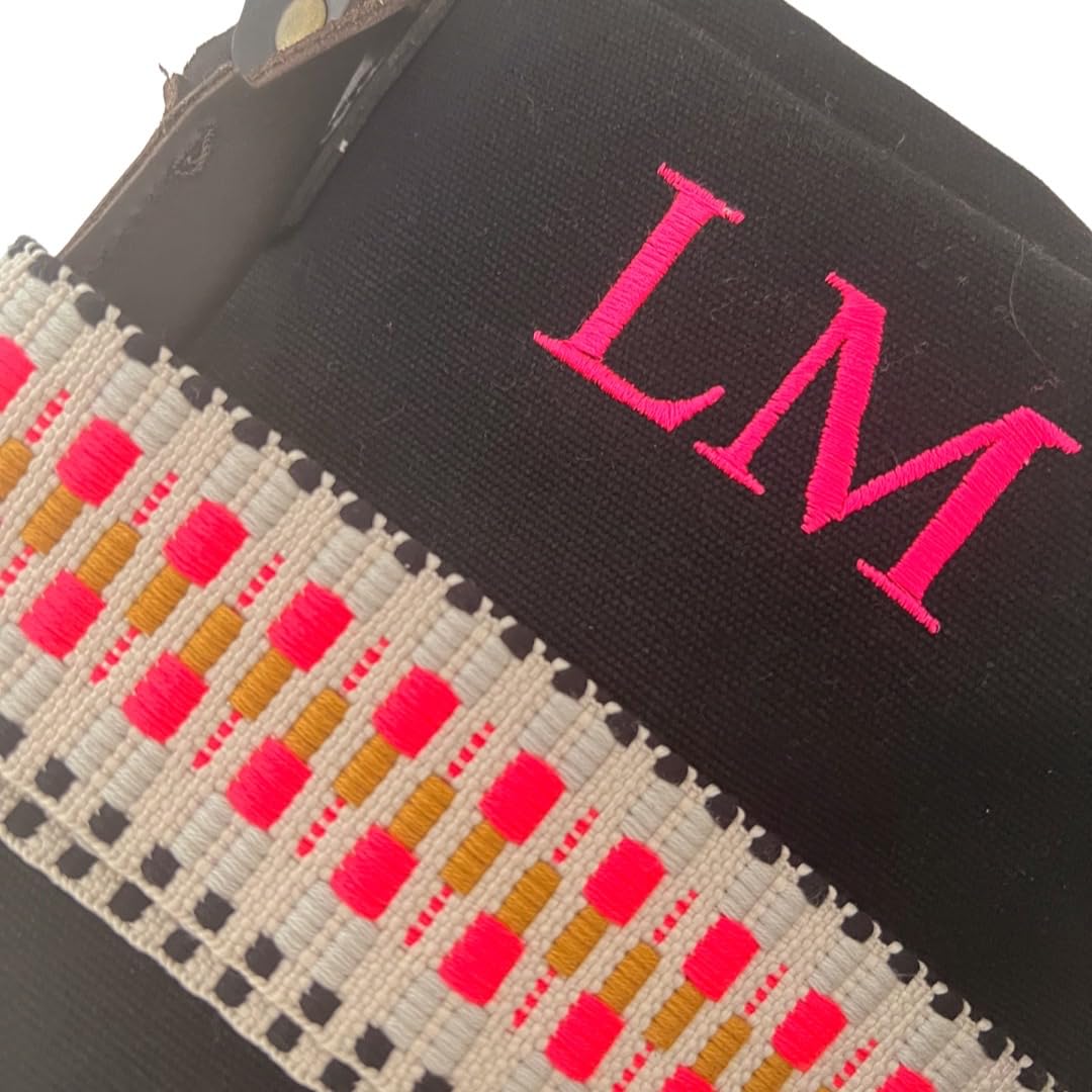Bolso Hombro Leonor - Bolso Personalizado - Bordado y Personalizado con tus iniciales - Correa étnica incluida