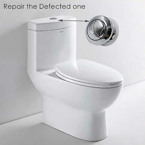 Miniatura 6 de Botón de tanque de inodoro Botón de inodoro con doble empuje de botón de inodoro de repuesto con diámetro de rosca (1.890 in1.86 pulgadas)