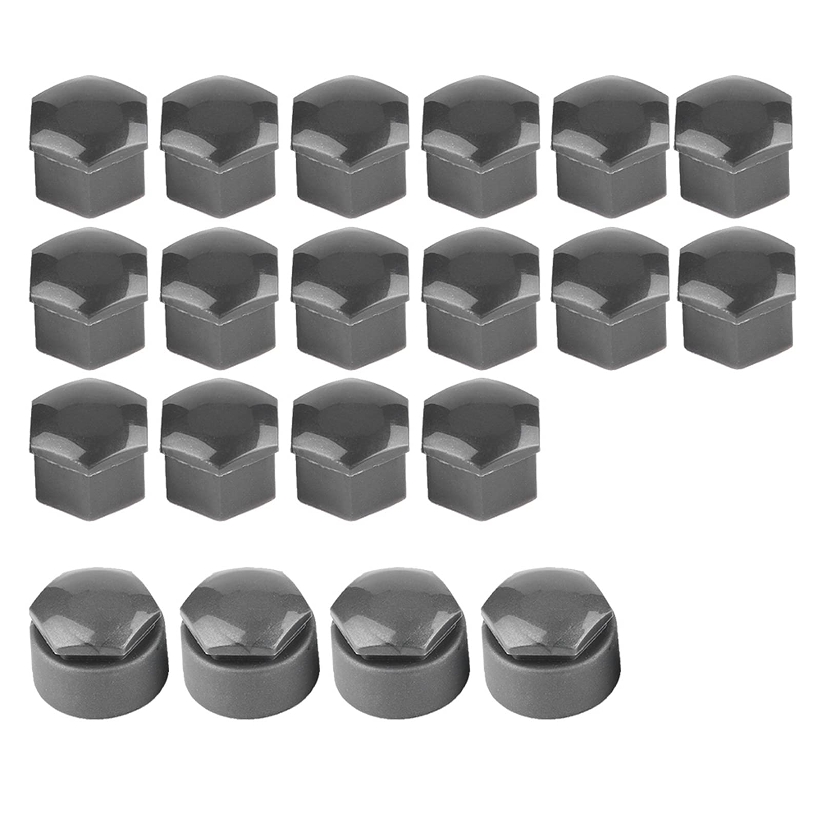 Do kołpaków przeciw chrupkom Ra 17 mm tytanowe - 16 x Ra 17 20 sztuk 17 mm nakrętki do kół samochodowych 17 mm osłona antykradzieżowa szara 20 sztuk 17 mm nakrętki koła samochodowego osłona śruby